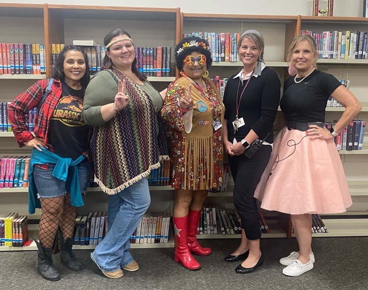 staff dressed up for throw back Thursday 